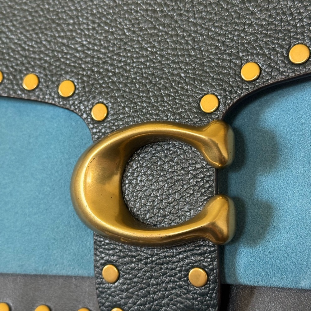 COACH Colorblock Leather with Border Rivets Tabby Shoulder Bag 26 - Picture 4 of 8
